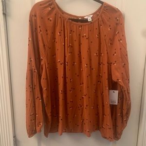 NWT: Long sleeve fall colored blouse